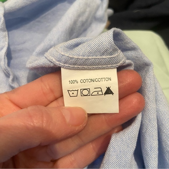 🛍️3/$30 Rue Saint-Patrick men’s blue button up shirt-sleeved shirt size  x-large - Picture 8 of 8